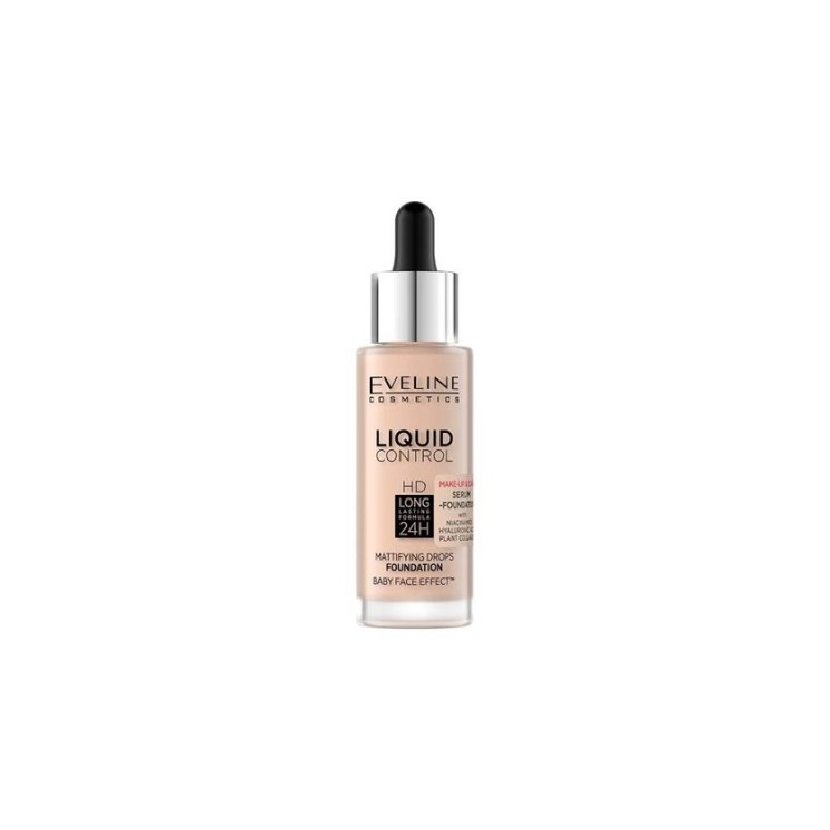 Тональна основа Eveline Liquid Control Facial with Niacinamide in Droper /050/ Golden Beige 32 ml