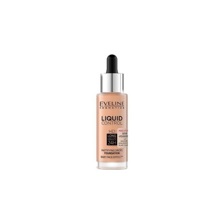 Eveline Liquid Control Facial foundation with Niacinamide in Droper /055/ Honey 32 ml
