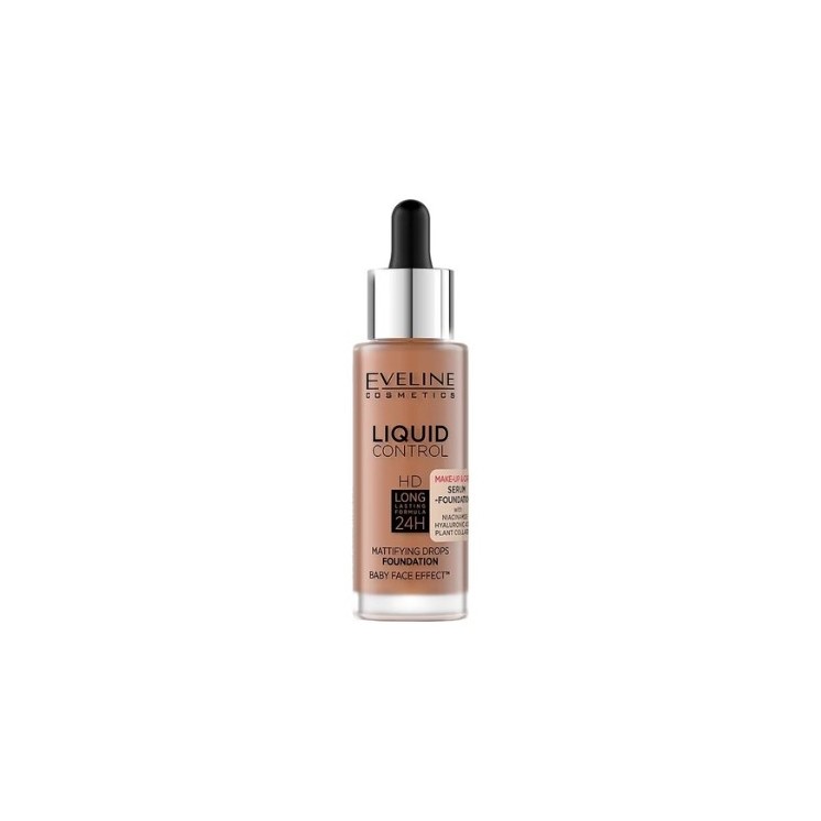 Eveline Liquid Control Gezichtsfoundation met Niacinamide in Druppelaar /065/ Toffee 32 ml