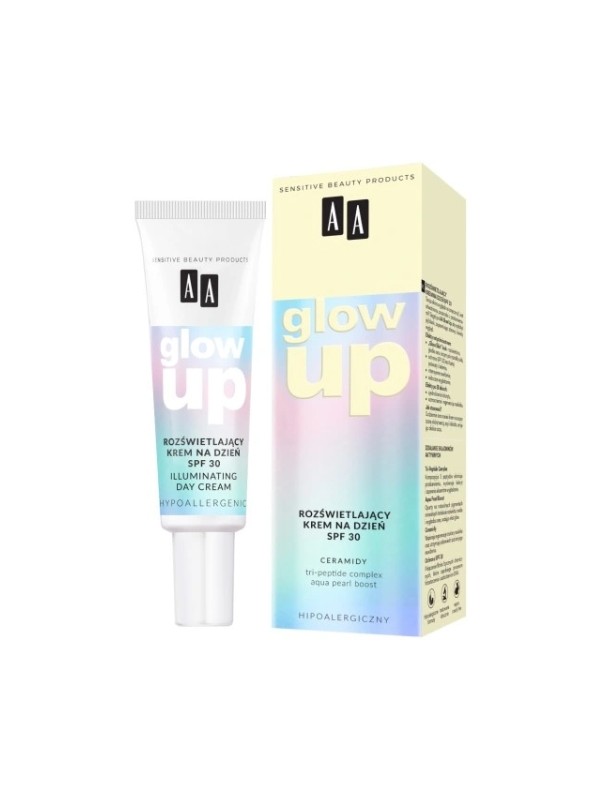 AA Glow Up Rozświetlający Krem do twarzy na dzień z filtrem SPF30 30 ml 