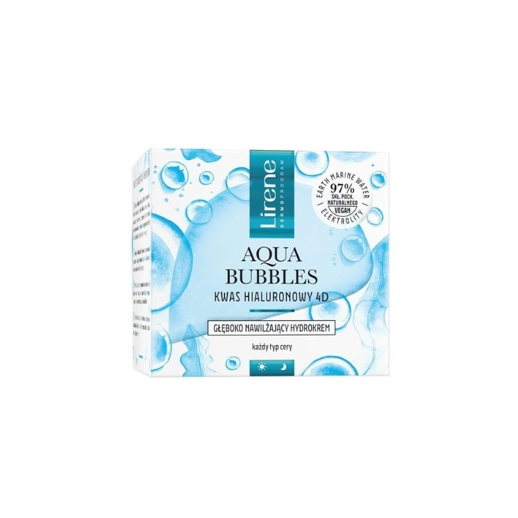 Lirene Aqua Bubbles Hyaluronic Acid 4D tief feuchtigkeitsspendende Gesichts-Hydrocreme 50 ml