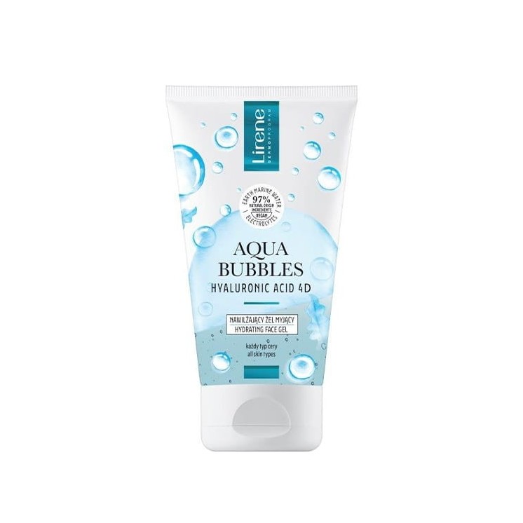 Lirene Aqua Bubbles Hyaluronic Acid 4D moisturizing Facial cleansing gel for all skin types 150 ml