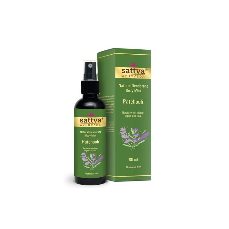 Sattva Ayurveda Patchouli natürliches Deodorant – Körperspray 80 ml