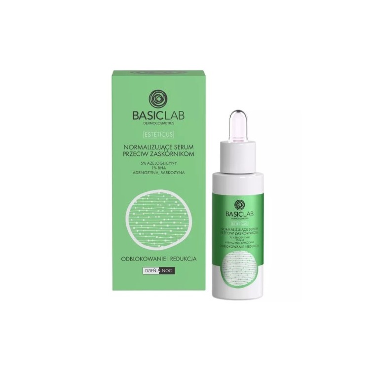 BasicLab Esteticus normaliserend Serum tegen mee-eters 5 % Azeloglycine, 1% BHA 30 ml