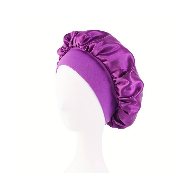 Satin Sleeping Cap Deep Volet 1 piece