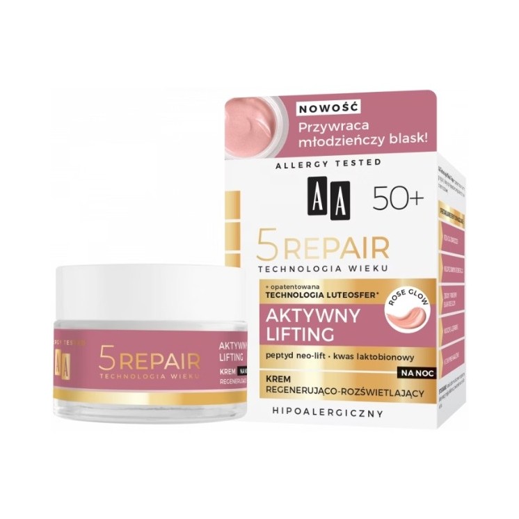 AA AGE TECHNOLOGY 5REPAIR 50+ Active Lifting Regenerierende und leuchtende Nachtcreme 50 ml