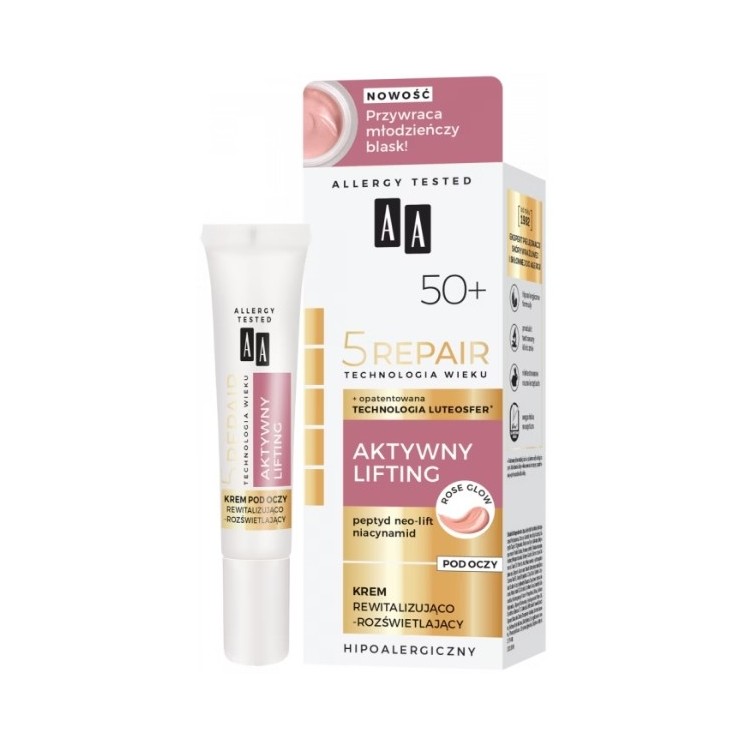 AA AGE TECHNOLOGY 5REPAIR 50+ Active Lifting Revitalizing and illuminating eye cream 15 ml