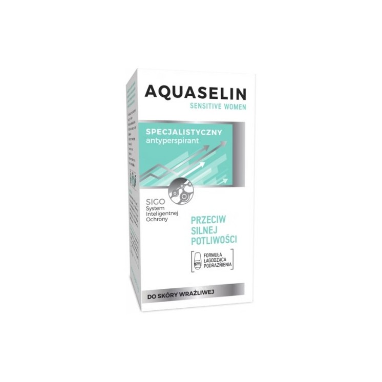 Aquaselin Sensitive Women Roll-on tegen hevig zweten 50 ml