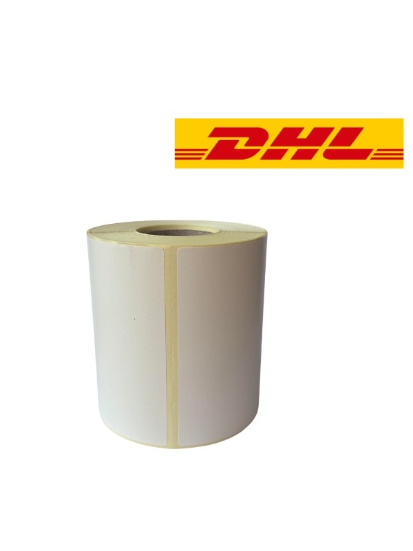 Etykieta wysyłkowa DHL biała, 102 mm x 210 mm, 210 etykiet na rolce,  rdzeń 25 mm, termiczne ECO, trwała 1 sztuka