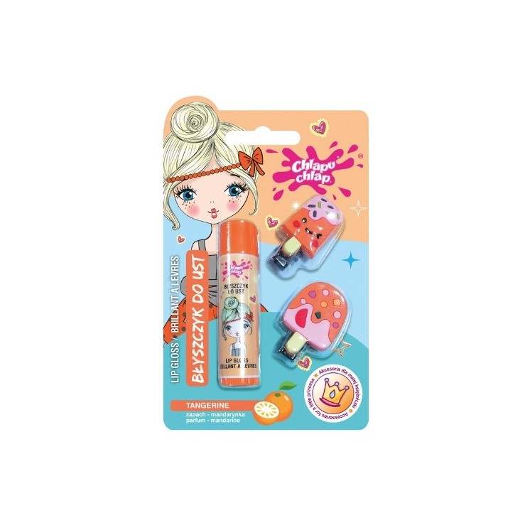 Chlapu Chlap Tangerine Lipgloss + 2 Clips