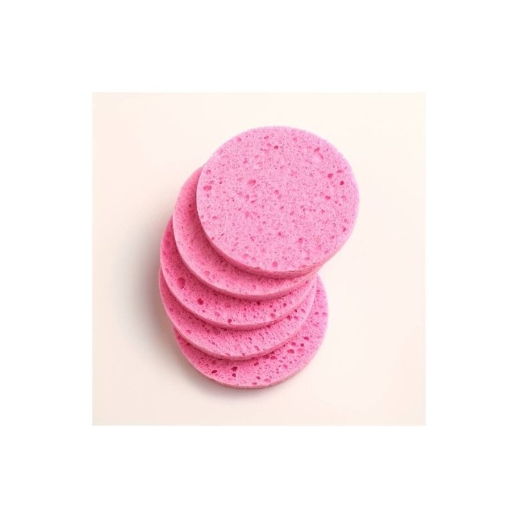 Cellulose gezichtsreinigingssponsjes Pink 5 stuks