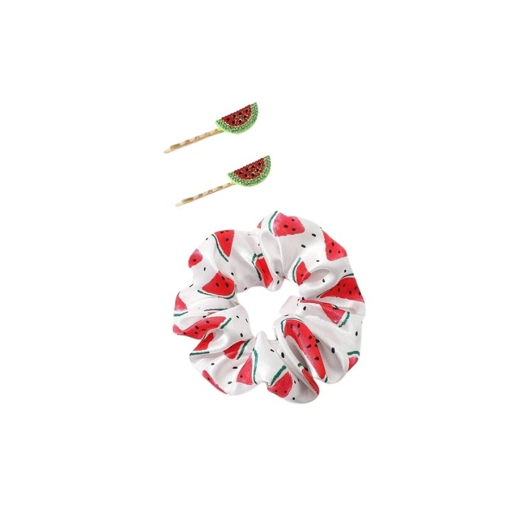 Set Haarschmuck: Haarband + 2 Wassermelonen-Haarnadeln