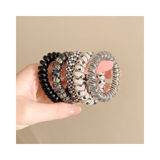 Set mit 5 Haarbändern Black - White Mix