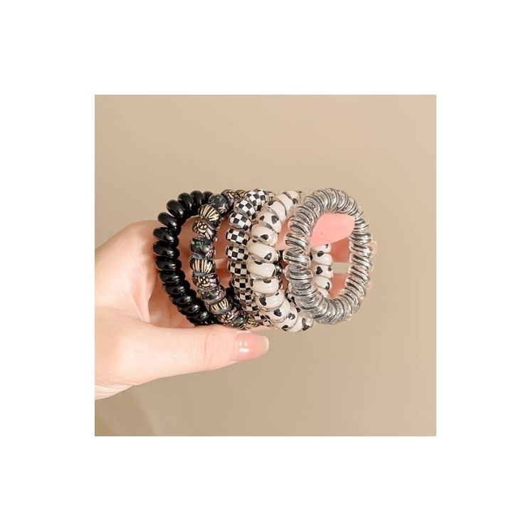 Набір із 5 гумок для волосся Black & White Mix