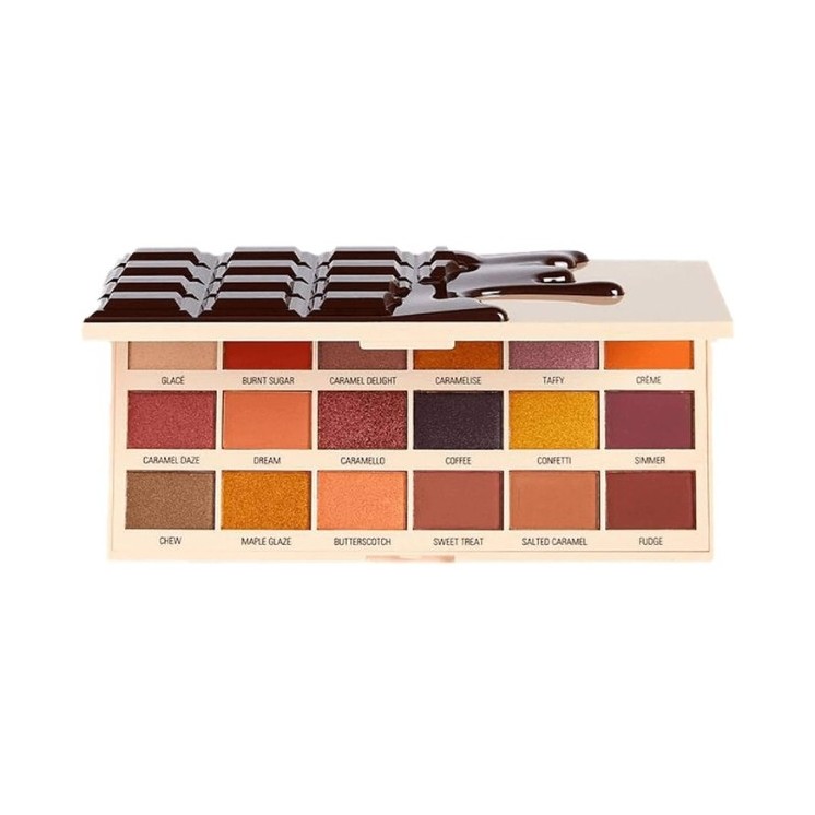 Makeup Revolution I Heart Palette of 18 Chocolate Caramel Nudes eye shadows