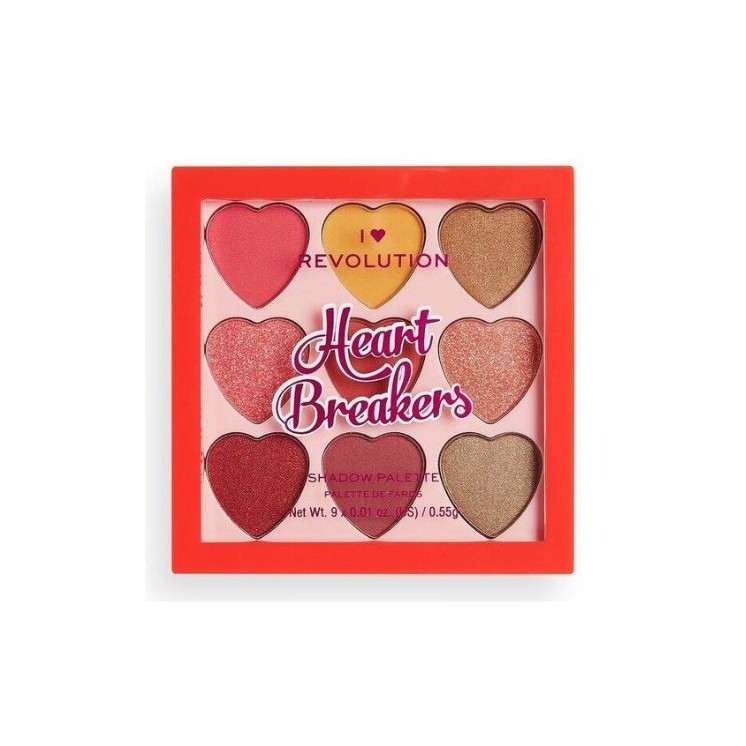 Makeup Revolution I Heart Makeup Palette of 9 eye shadows Heart Brakers Courage 0.55 g