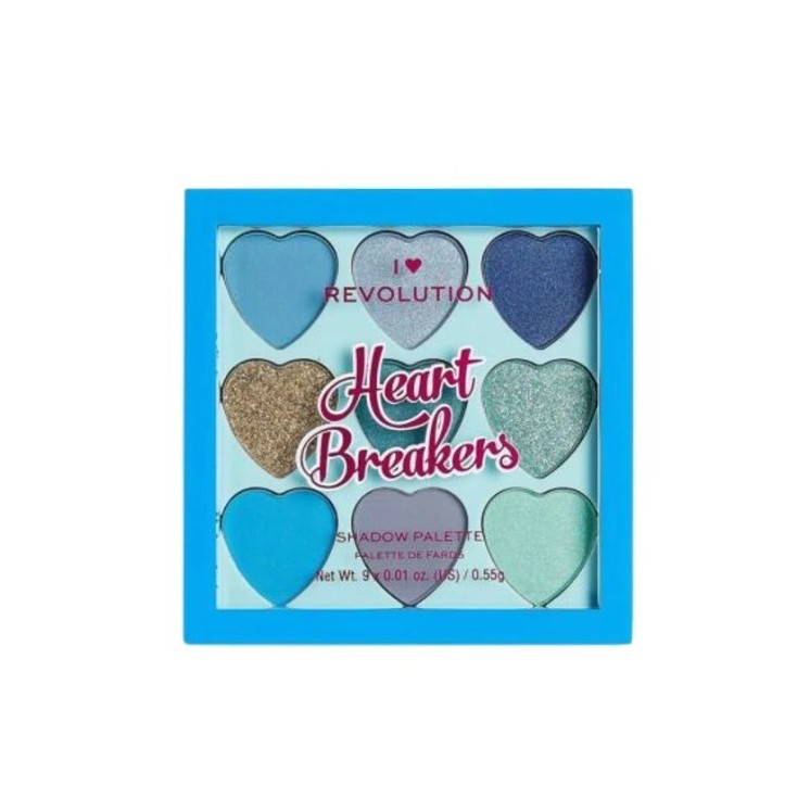 Makeup Revolution I Heart Makeup Palette of 9 eye shadows Heart Brakers Daydream 0.55 g