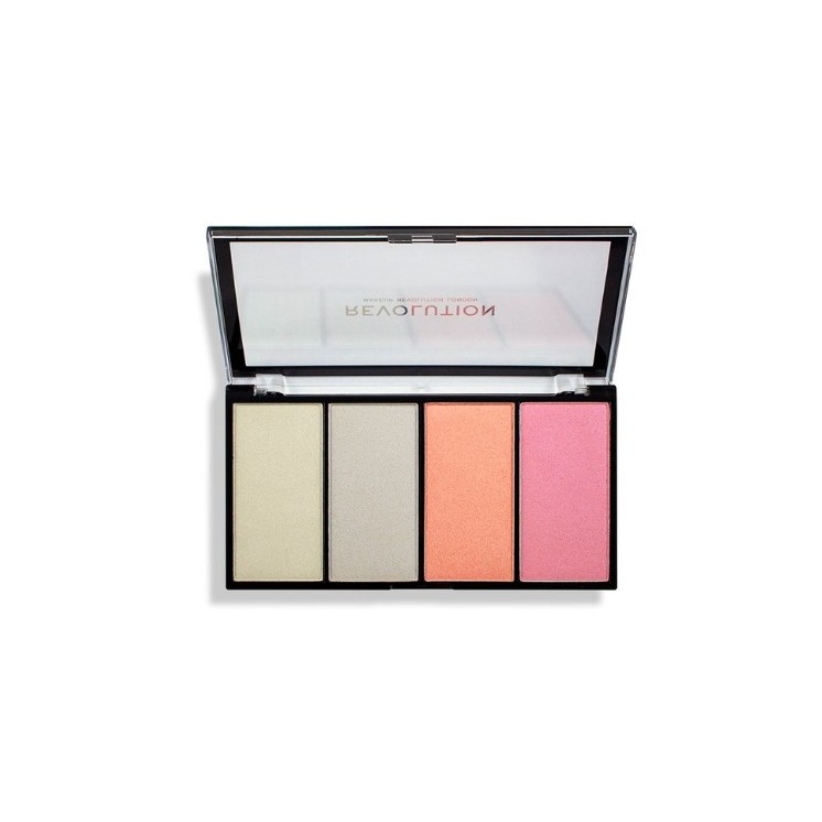 Makeup Revolution Re-loaded Palette van 4 Lustre Lights Cool gezichtsmarkeerstiften 5 g