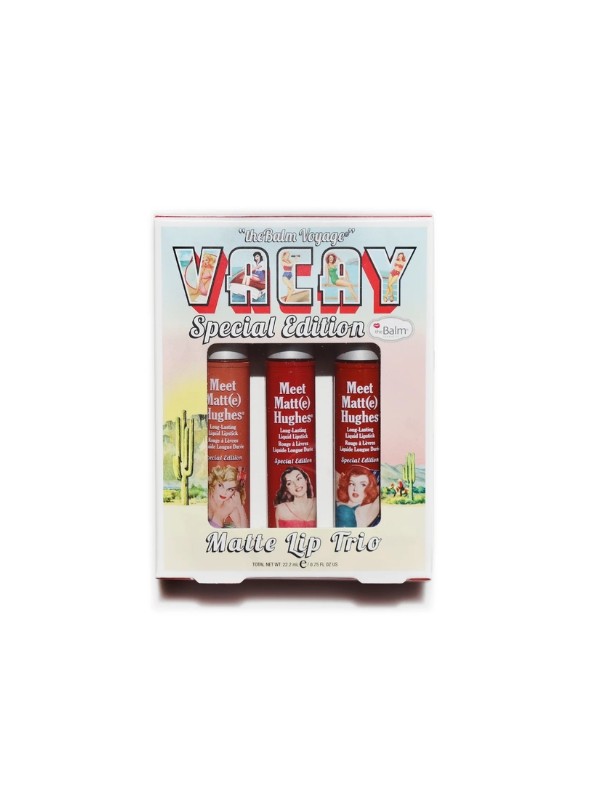 theBalm Meet Matte Hughes Trio Kit Vacay Zestaw trzech matowych Pomadek