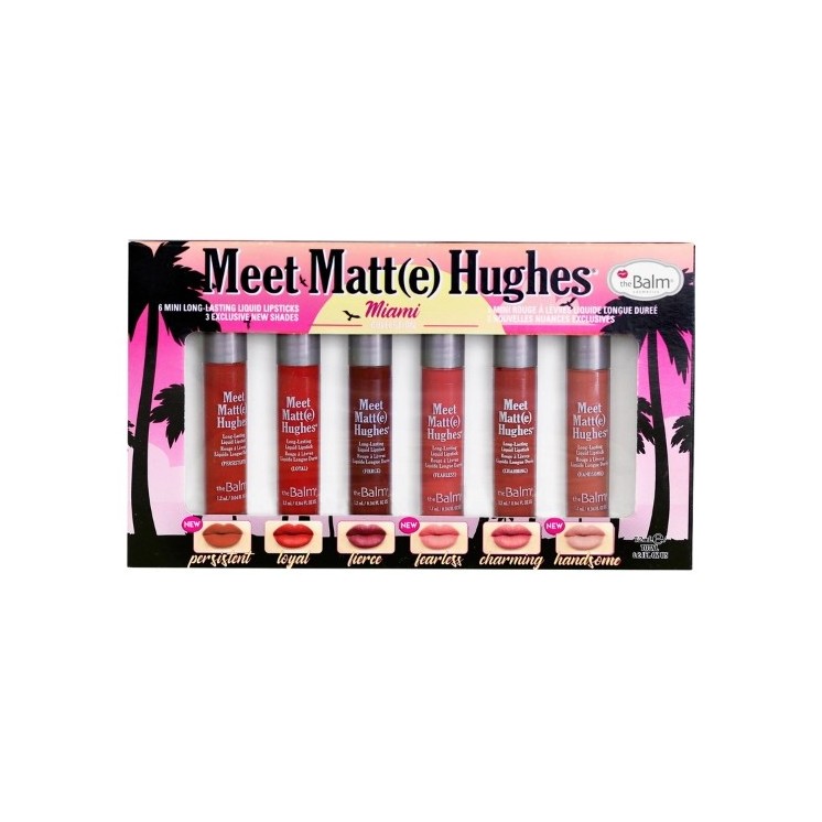 theBalm Meet Matte Hughes Mini Kit Miami Een set van zes matte lippenstiften