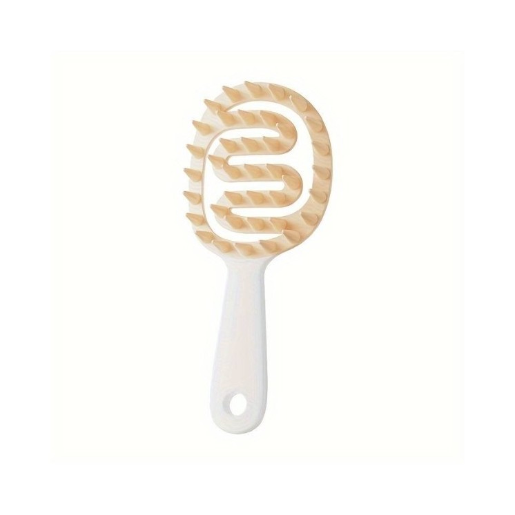 2in1 Almond White haarwas- en hoofdhuidmassageborstel, 1 stuk