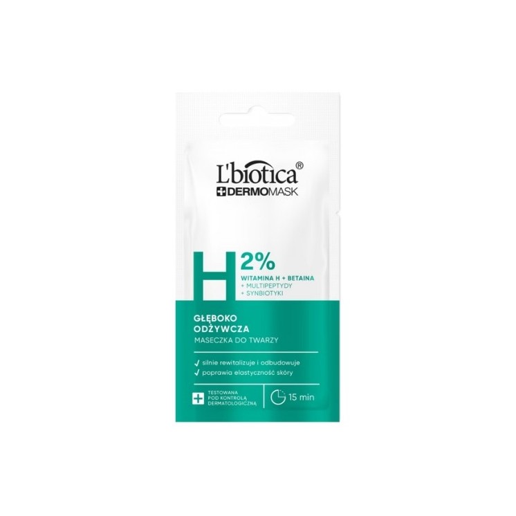 L'Biotica Dermomask diep voedend gezichtsmasker met Vitamine H 8 ml