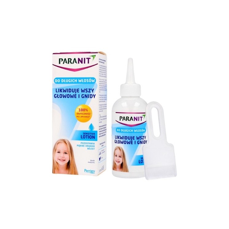 Paranit Sensitive Lotion elimineert luizen en neten op lang haar 150 ml