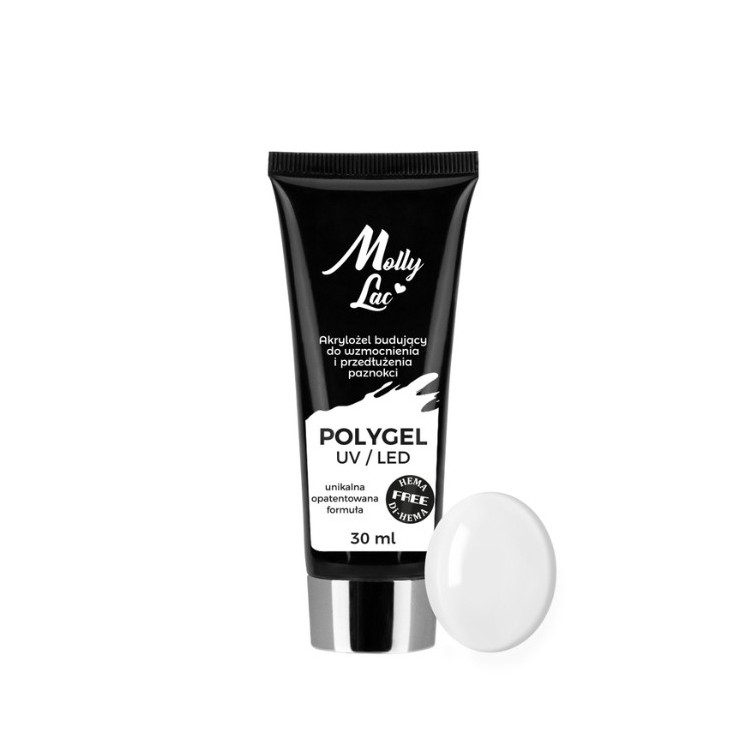 MollyLac Polygel acrylic gel builder HEMA/Di- HEMA Free No. /02/ White 30 ml