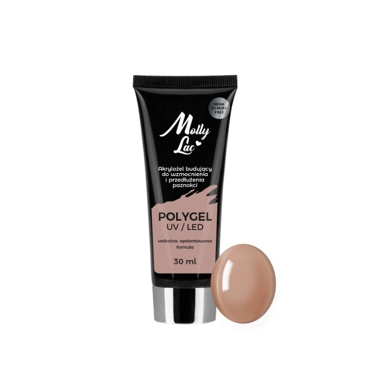 MollyLac Polygel Aufbau-Acrylgel HEMA/Di- HEMA Free Nr. /23 Light Brown 30 ml