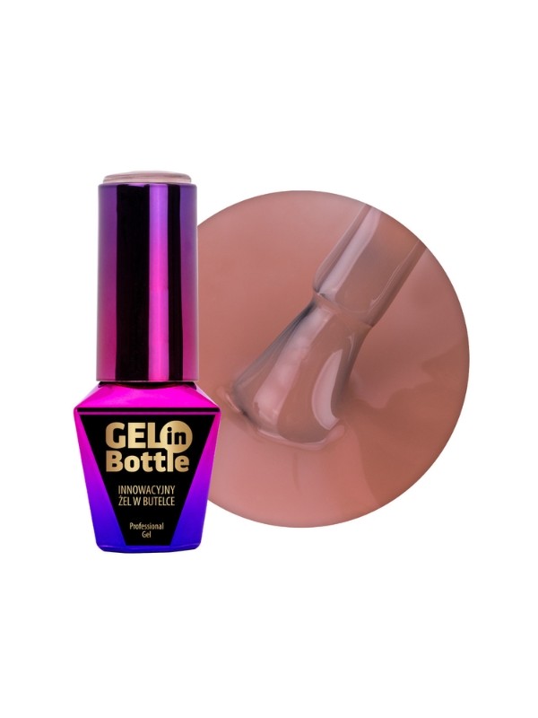 MollyLac Gel in bottle Żel do paznokci w butelce z pędzelkiem wielofunkcyjnym Tan Line 10 g