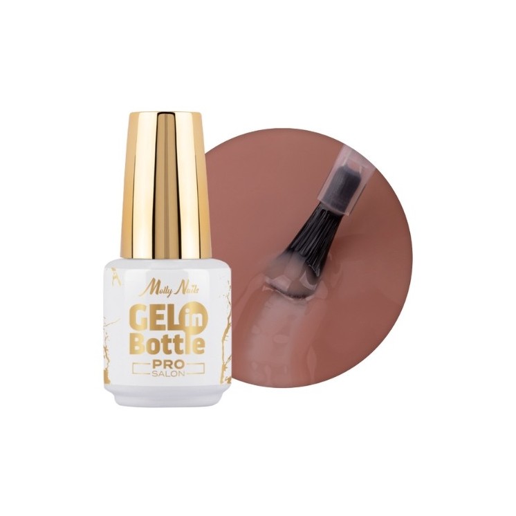 MollyLac Pro Salon Gel in der Flasche Nagelgel in der Flasche mit Multifunktionspinsel Tan Lines 15 g