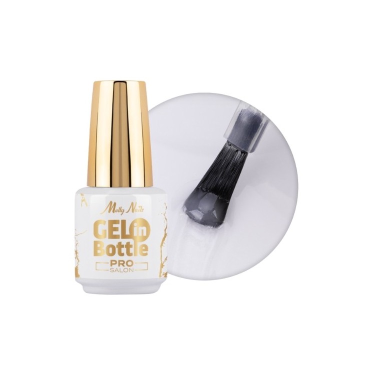 MollyLac Pro Salon Gel in bottle Nail gel in a bottle with a multifunctional brush White Angel 15 g