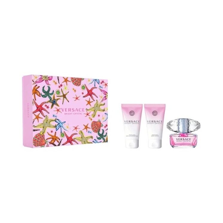 Versace Bright Crystal set Eau de Toilette voor Vrouwen spray 50 ml + bodylotion 50 ml + douchegel 50 ml