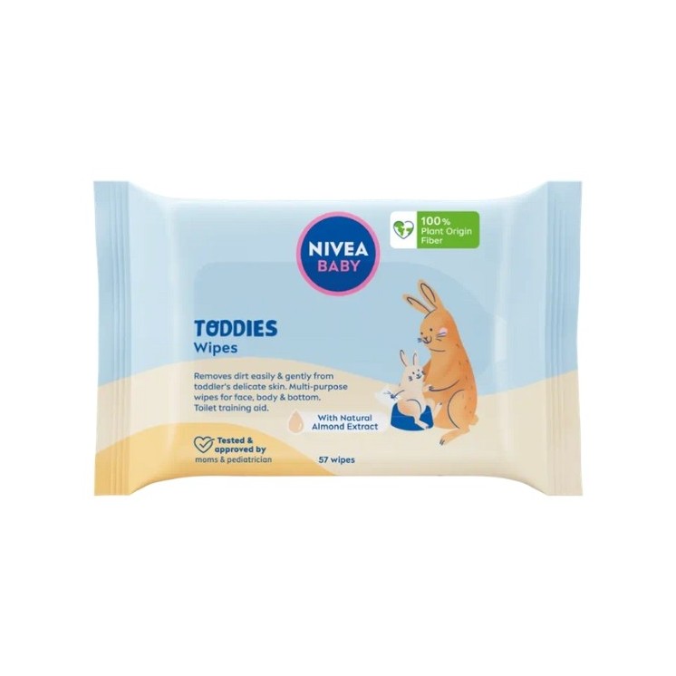 Серветки Nivea Baby Biodegradable Toddies Wipes 57 шт