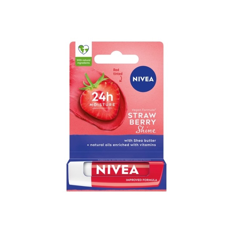 Nivea Feuchtigkeitsspendender schützender Lippenstift Strawberry Shine g