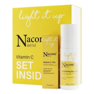 Coffret cadeau éclaircissant à Vitamin C Nacomi Next Level Lotion tonique éclaircissante lactée 100 ml + Sérum à la vitamine C 1