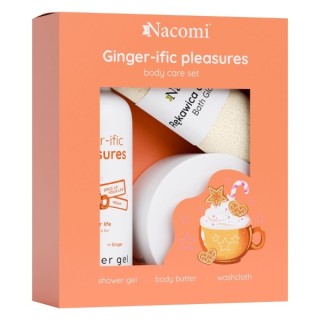 Nacomi Body Care set Ginger Żel pod prysznic 300 ml + Masło do ciała 100 ml + Rękawica do kąpieli