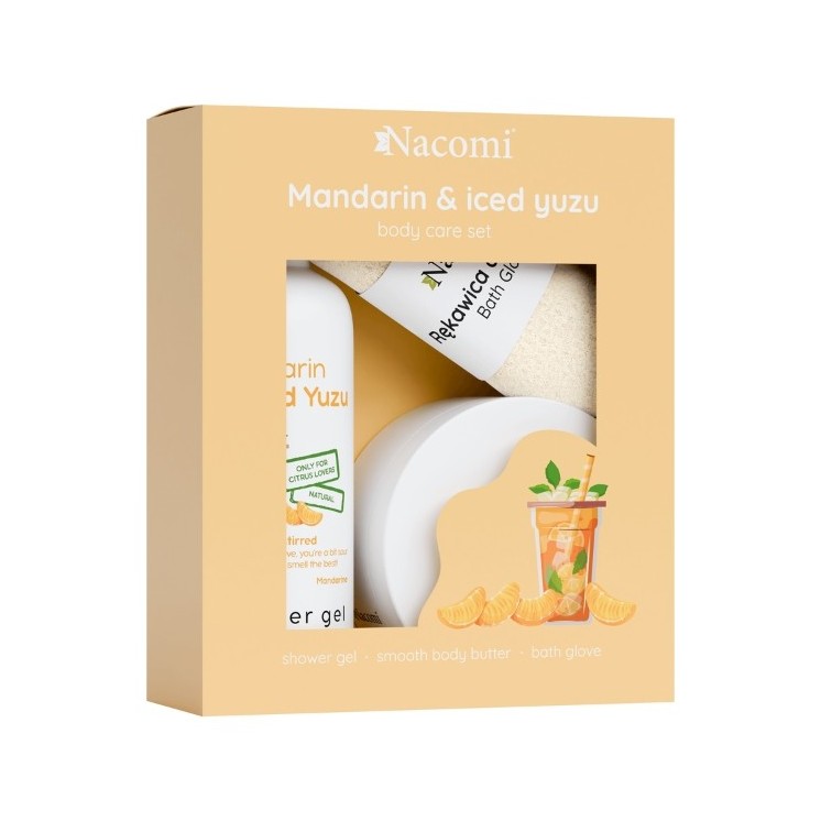 Nacomi Body Care set Mandarin and Yuzu Shower gel 300 ml + Body butter 100 ml + Bath glove