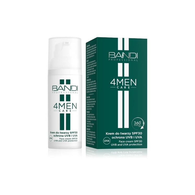 Crème visage Bandi 4Men Care SPF30 Protection UVB UVA 50 ml