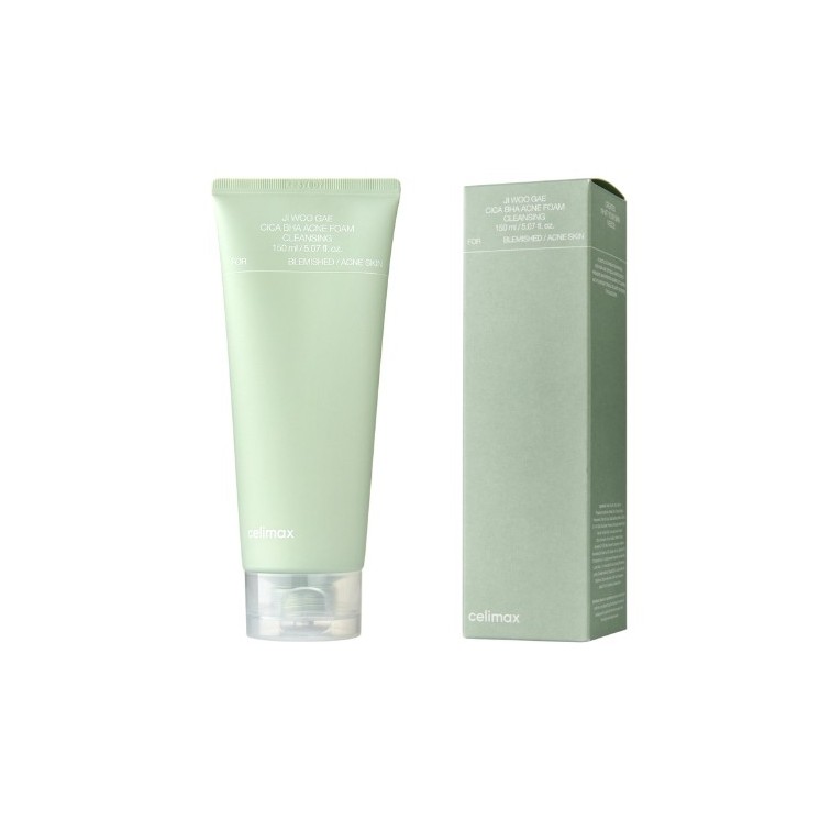 Celimax Ji.Woo.Gae Cica BHA Reinigingsschuim voor acnehuid 150 ml