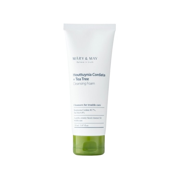 Mary&May Houttuynia Cordata + Tea Tree Cleansing Foam Gesichtsreinigungsschaum mit Houttuynia Cordata und Teebaum, 150 ml