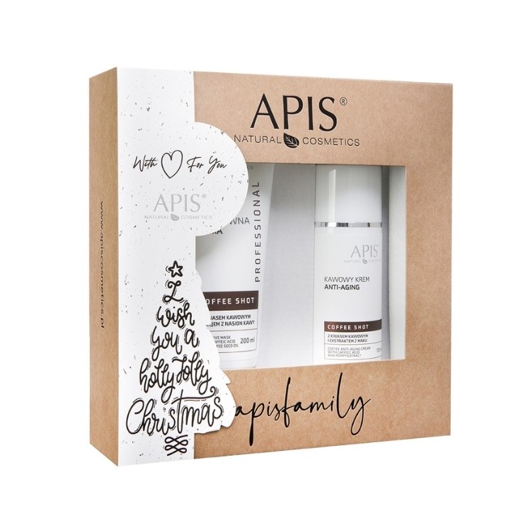 Apis Christmas Set Coffe shot Bioactive mask 200 ml + Coffee anti-aging cream 100 ml