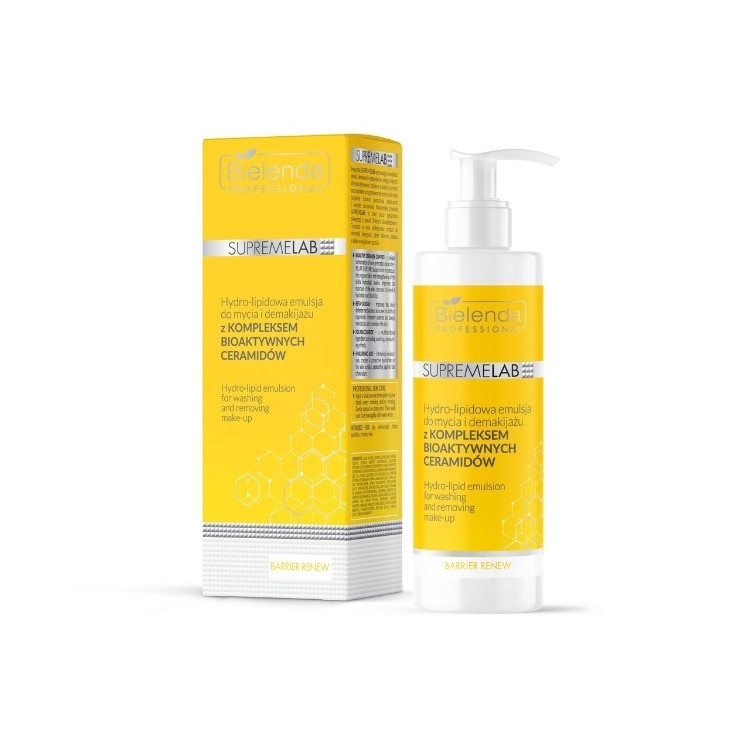 Bielenda Professional SUPREMELAB Hydro - lipidowa emulsja do mycia i demakijażu z KOMPLEKSEM BIOAKTYWNYCH CERAMIDÓW 200 ml
