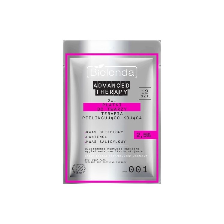 Bielenda Advanced Therapy Gesichtspads 2in1 Peeling und beruhigende Therapie 5 % 12 Stück