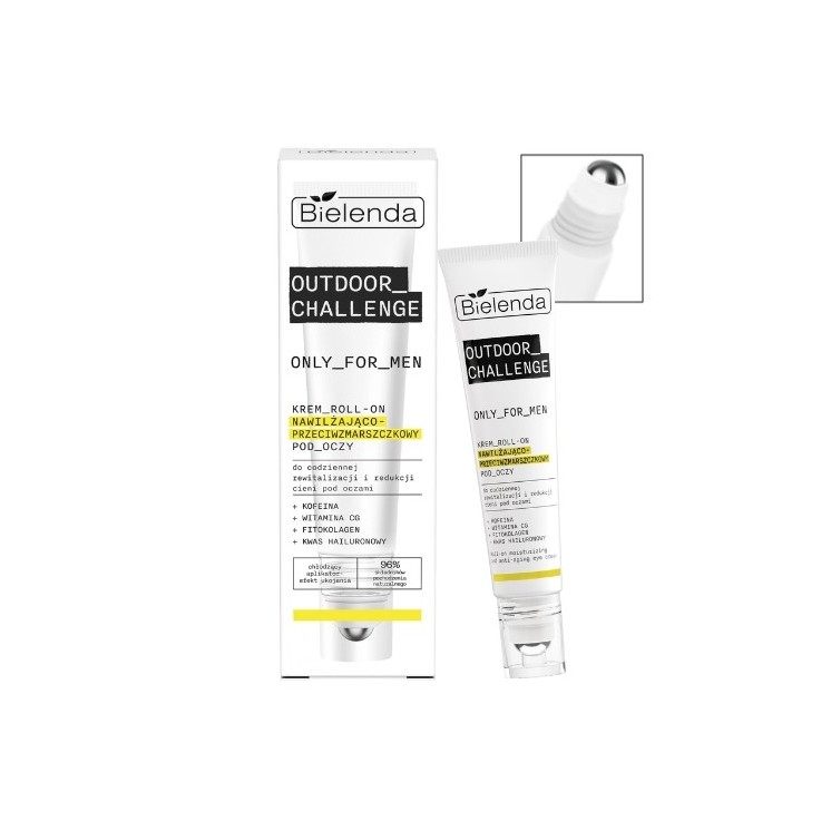 Bielenda Only For Men OUTDOOR CHALLENGE Roll-on hydraterende en anti-rimpel oogcrème 15 ml