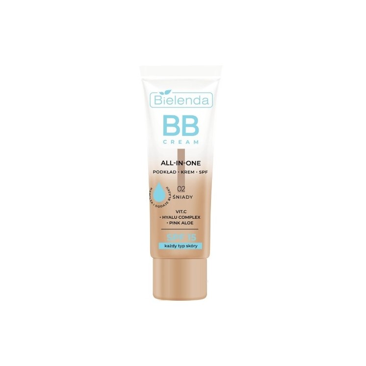 Bielenda ALL IN ONE BB CREAM alle huidtypes tint 02 donker 30 ml
