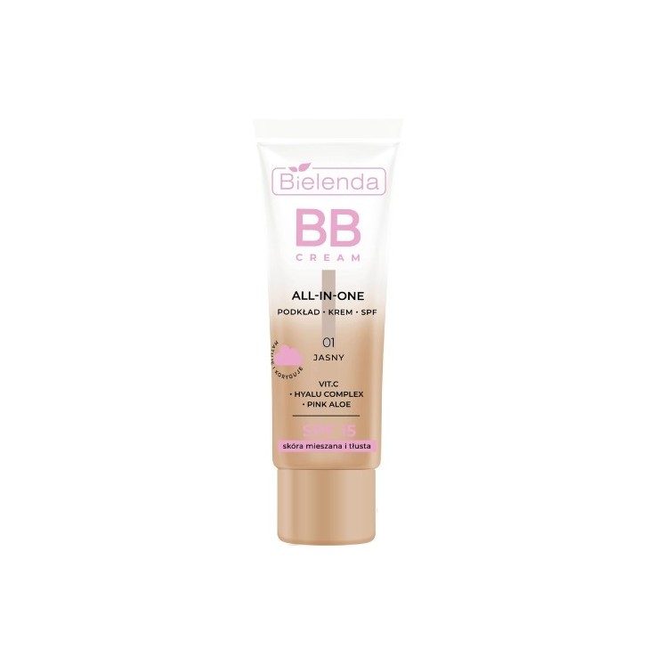 Bielenda ALL IN ONE BB CREAM für Mischhaut und fettige Haut Farbton 01 hell 30 ml