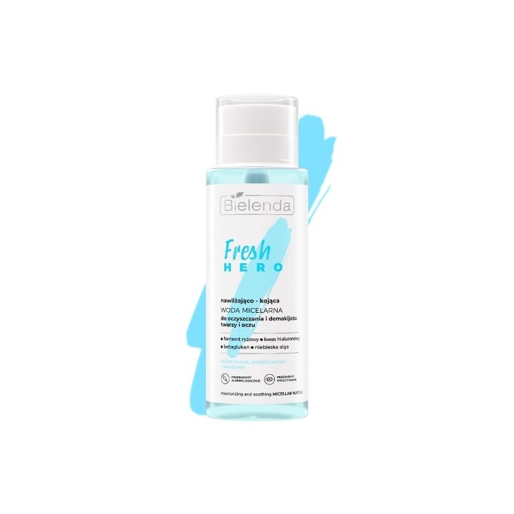 Bielenda Fresh HERO Feuchtigkeitsspendendes und beruhigendes Mizellenwasser zum Reinigen und Entfernen von Make-up von Gesicht u