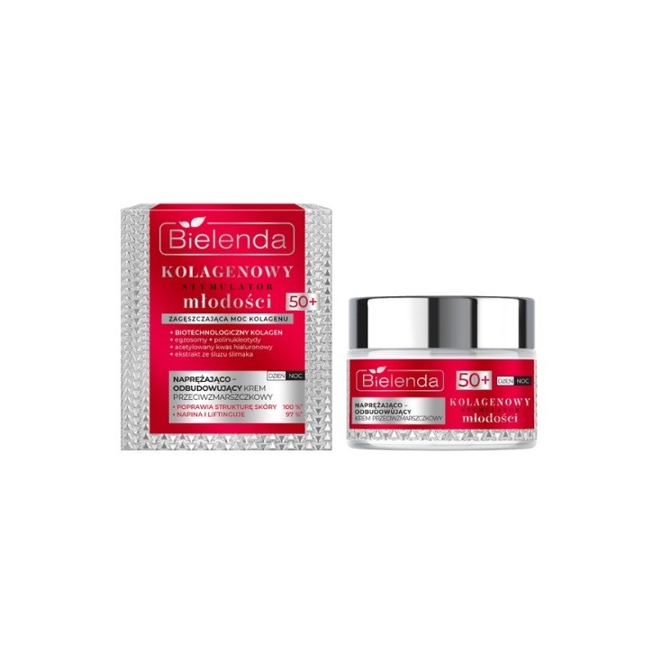 Bielenda Collagen Youth Stimulator Straffende und wieder aufbauende Anti-Falten-Creme 50+ 50 ml