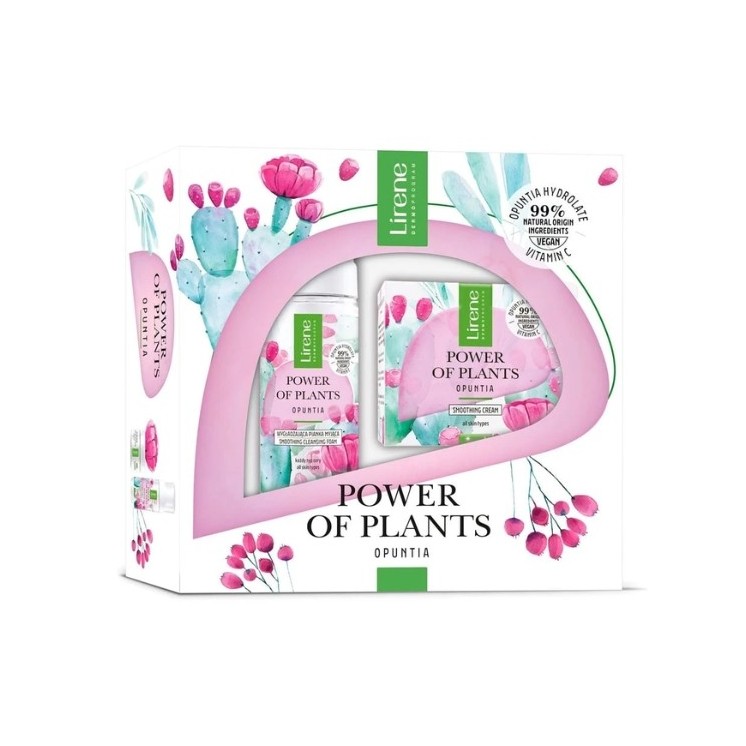 Lirene Power Of Plants Geschenkset Prickly Pear Gezichtscrème 50 ml + Reinigingsschuim 150 ml